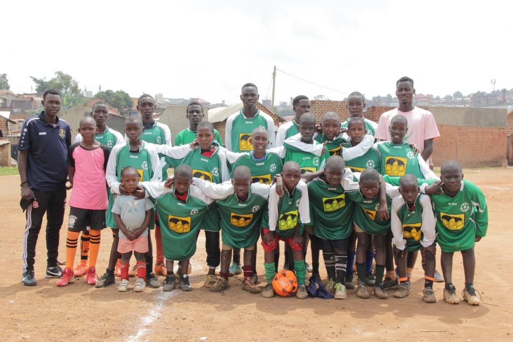 Soccer academy Walokoka in their donated Jersey.